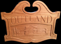  15" x 20" x 1" Homestead sign on White oak with shellac finish for outdoor use